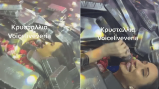 Επίθεση από «γαρύφαλλα» για την Κρυσταλλία- Την κάλυψαν από πάνω μέχρι κάτω