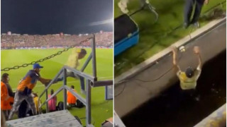 Οπαδός πήγε να εισβάλει στον αγωνιστικό χώρο και έπεσε μέσα στην τάφρο!