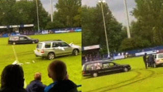 Νεκροφόρα εισέβαλε σε αγώνα τοπικού στην Αγγλία και άρχισε να κάνει drift στη σέντρα του γηπέδου