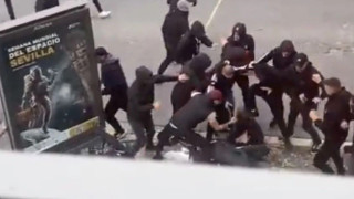 Άγρια επεισόδια μεταξύ οπαδών της Μπέτις και της Οσασούνα (vids)
