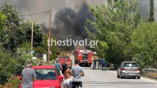 Θεσσαλονίκη: Υπό έλεγχο η πυρκαγιά στο Δερβένι-Πώς προκλήθηκε (vid)