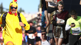 Μαραθώνιος Αθήνας: Έτρεξε ένας... αρχαίος Έλληνας, παρέα με ένα «κοτόπουλο»