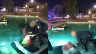 Διάσωση οδηγού με το αμάξι του που παγιδεύτηκε μέσα σε πισίνα