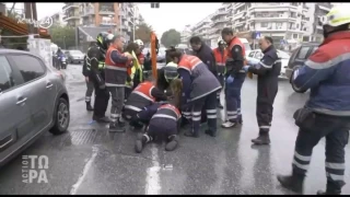 Θεσσαλονίκη: Τροχαίο σε «ζωντανή» σύνδεση με ντελιβερά