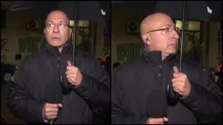 Η στιγμή που ο ρεπόρτερ Τσελίκας τρομάζει και «τινάζεται» από κεραυνό!