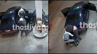 Θεσσαλονίκη: Η στιγμή που ληστές κλέβουν βενζινάδικο στη Σταυρούπολη