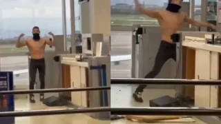 Έχασε την πτήση και έσπασε ό,τι υπήρχε γύρω του!