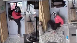 Ληστής για κλάματα: Άρπαξε άδεια ταμειακή και φεύγοντας γλίστρησε, αφήνοντας πίσω το κινητό του