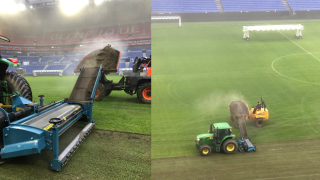 Αλλαγή χλοοτάπητα στο Groupama Stadium πριν το Λυών - ΠΑΟΚ