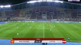 «Μακεδονία» η εθνική ομάδα των Σκοπίων σε αγώνα ποδοσφαίρου (ΦΩΤΟ)